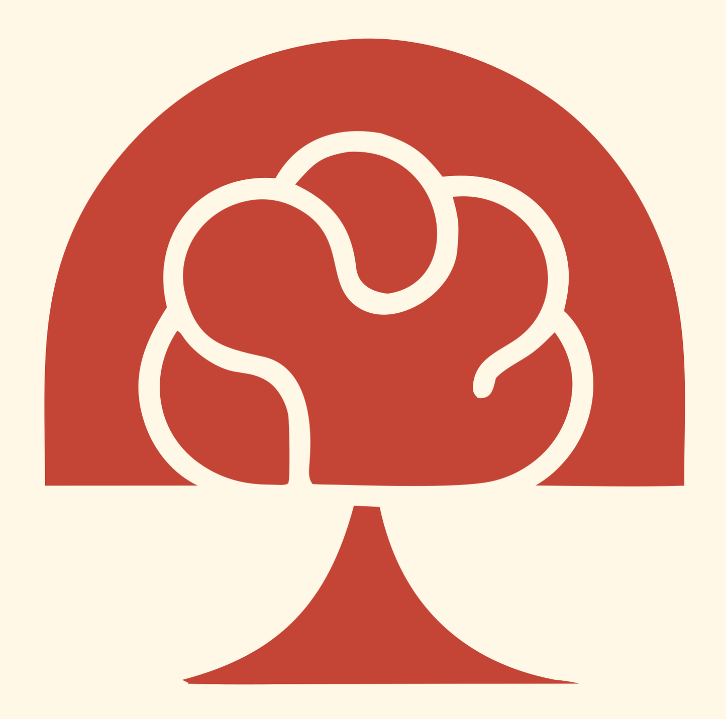 Tree Brain Arch Logo #fff8e7/#c44536