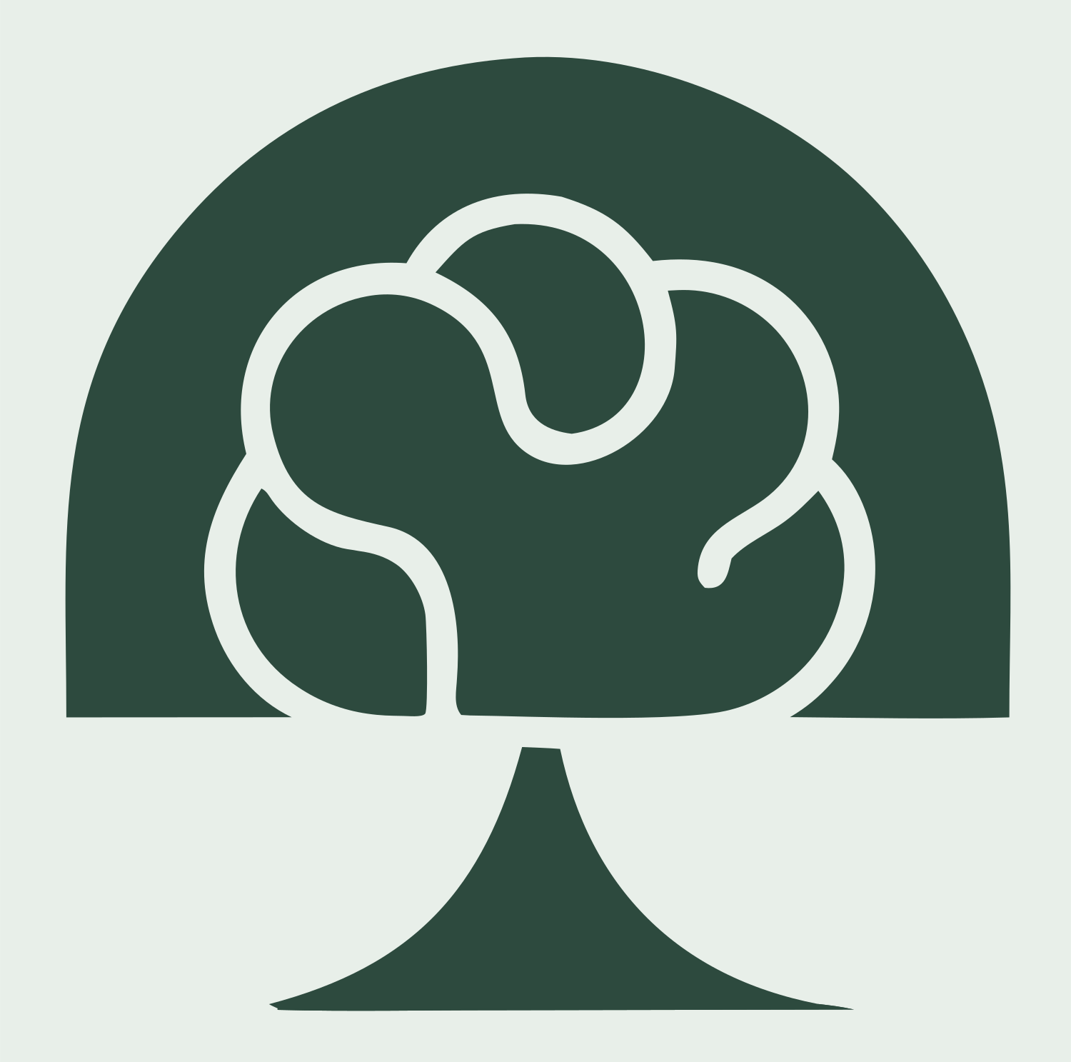 Tree Brain Arch Logo #e8efe9/#2d4a3e
