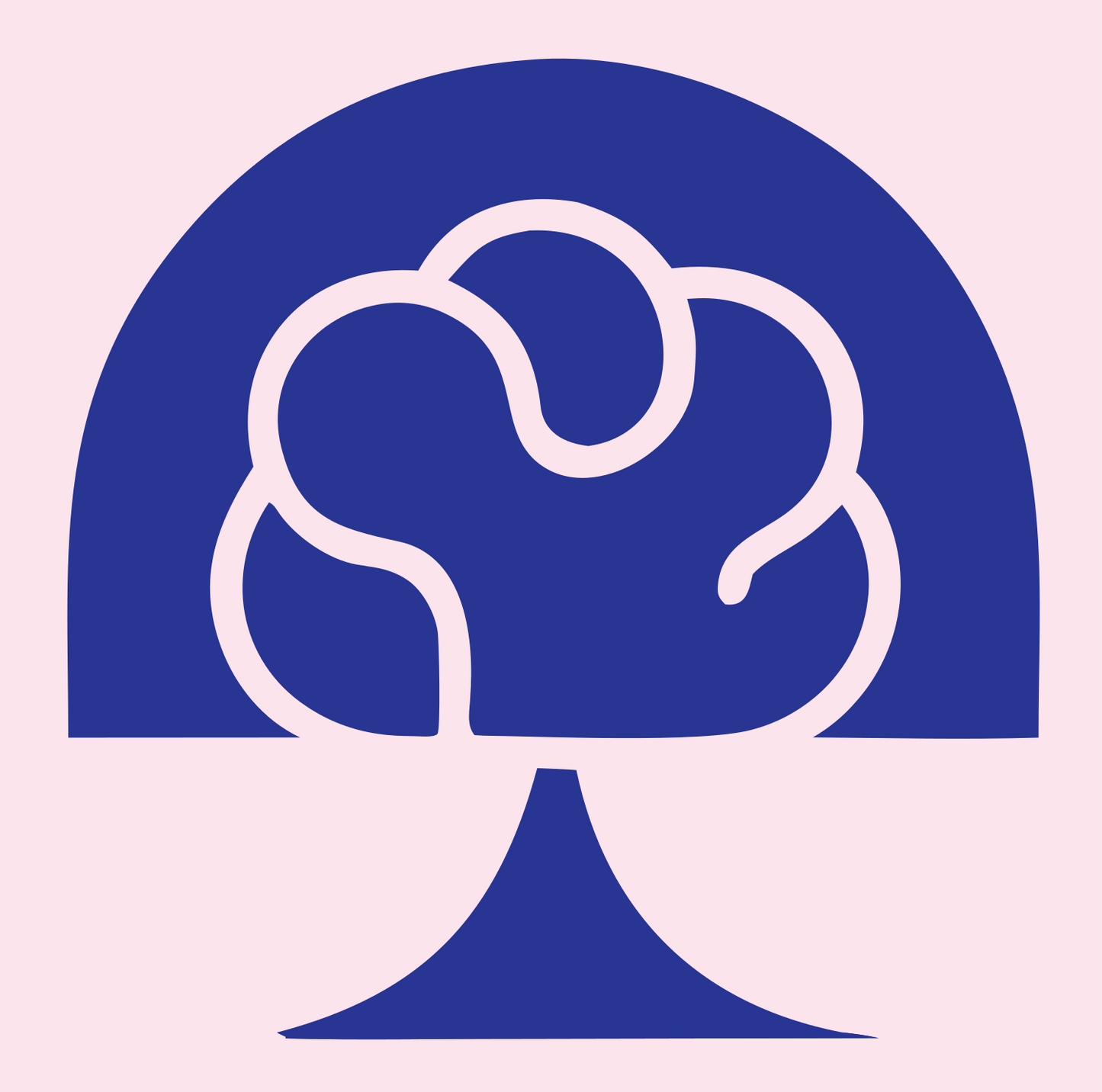 Tree Brain Arch Logo #fce4ec/#283593