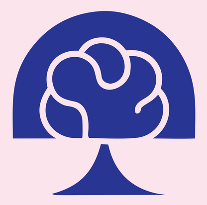 Tree Brain Arch Logo #fce4ec/#283593