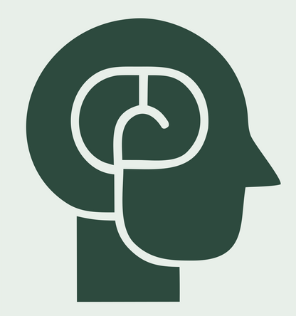 Head Brain Pictogram Logo #e8efe9/#2d4a3e
