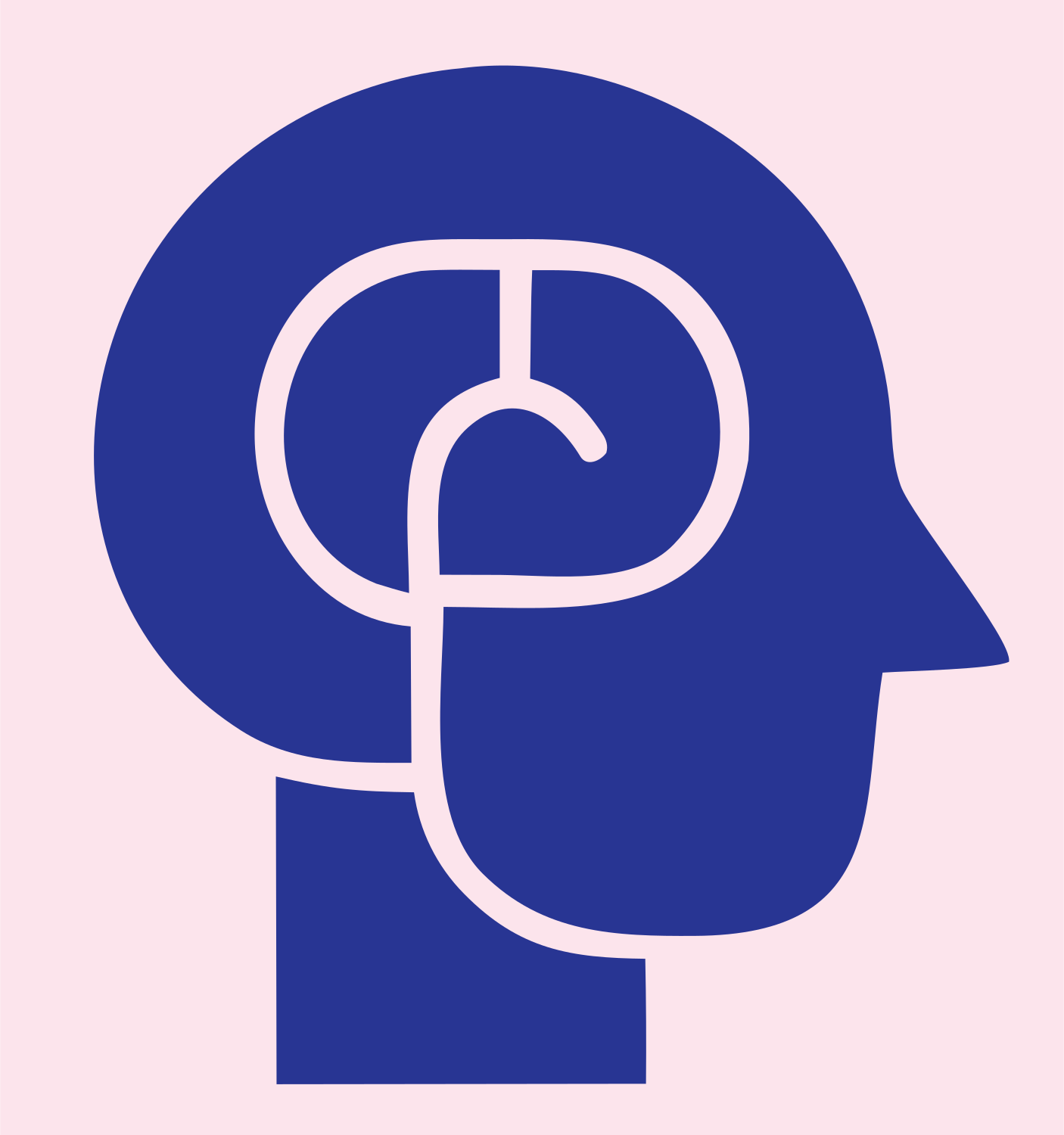 Head Brain Pictogram Logo #fce4ec/#283593