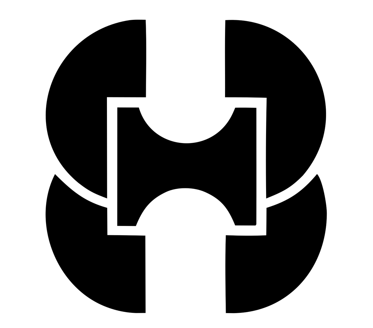 Dual Circle Brain Pictogram Logo #ffffff/#000000