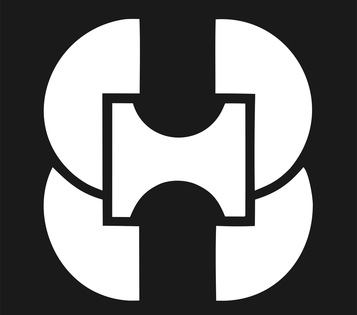 Dual Circle Brain Pictogram Logo #1a1a1a/#ffffff