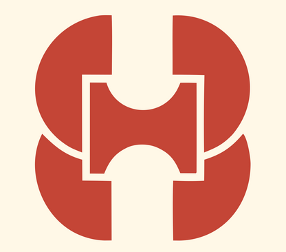 Dual Circle Brain Pictogram Logo #fff8e7/#c44536