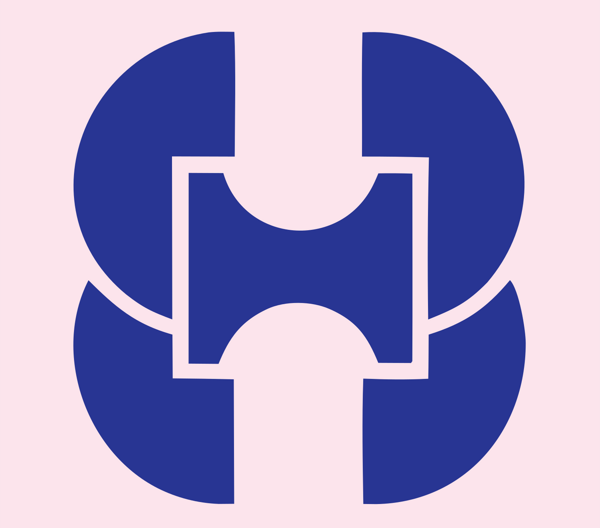 Dual Circle Brain Pictogram Logo #fce4ec/#283593