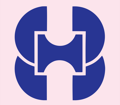 Dual Circle Brain Pictogram Logo #fce4ec/#283593