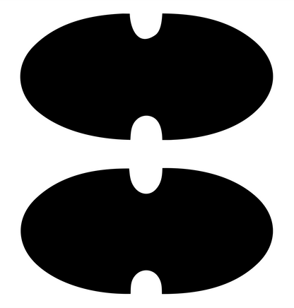 Double Oval Brain Pictogram Logo #ffffff/#000000