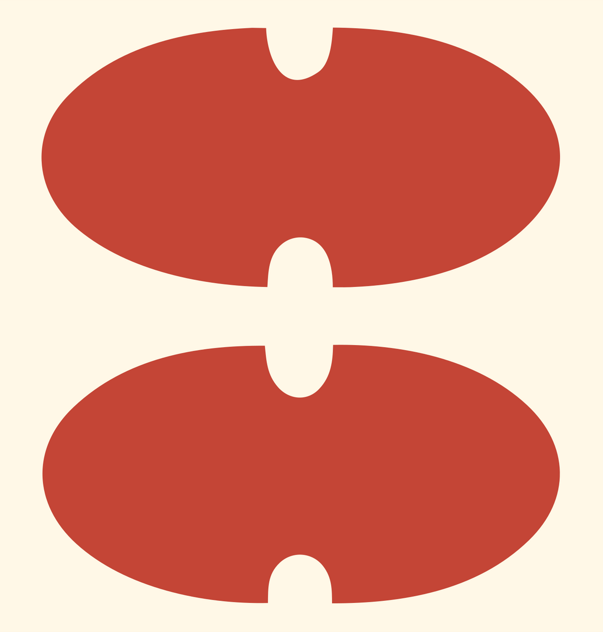 Double Oval Brain Pictogram Logo #fff8e7/#c44536