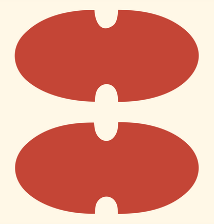 Double Oval Brain Pictogram Logo #fff8e7/#c44536