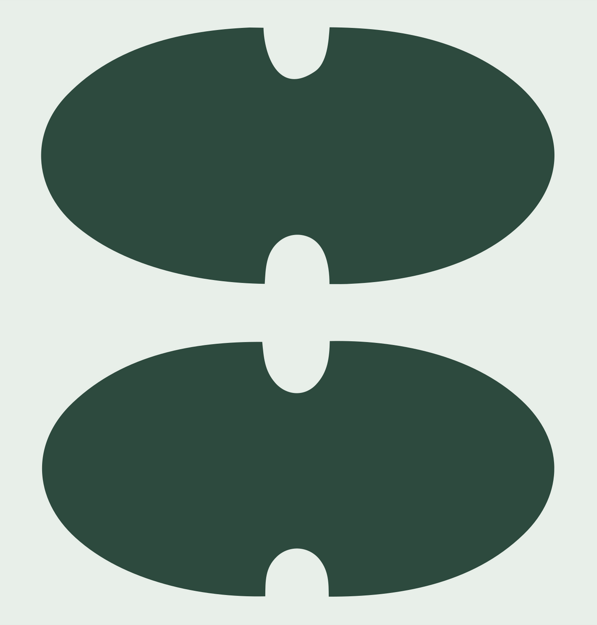 Double Oval Brain Pictogram Logo #e8efe9/#2d4a3e
