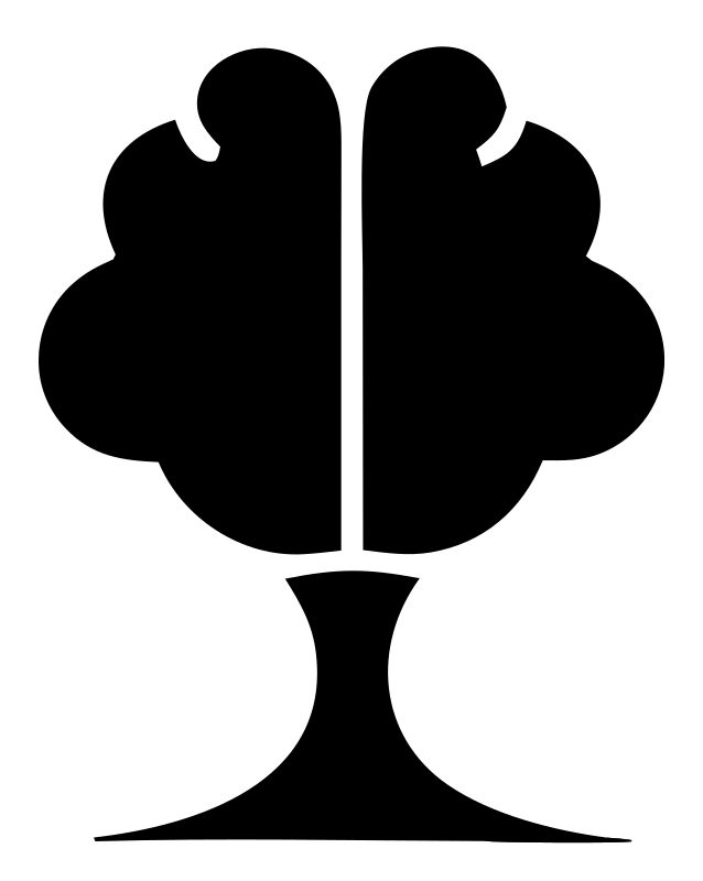 Tree Brain Silhouette Logo