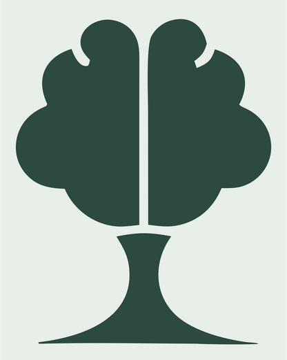 Tree Brain Silhouette Logo #e8efe9/#2d4a3e