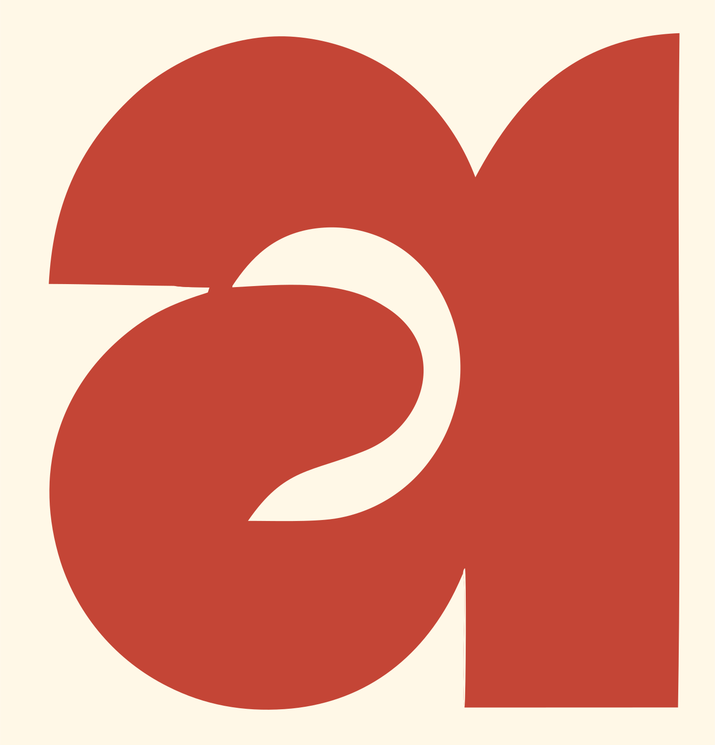 Letter A Brain Pictogram Logo #fff8e7/#c44536