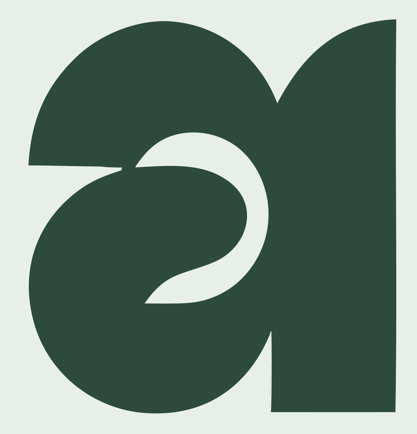Letter A Brain Pictogram Logo #e8efe9/#2d4a3e