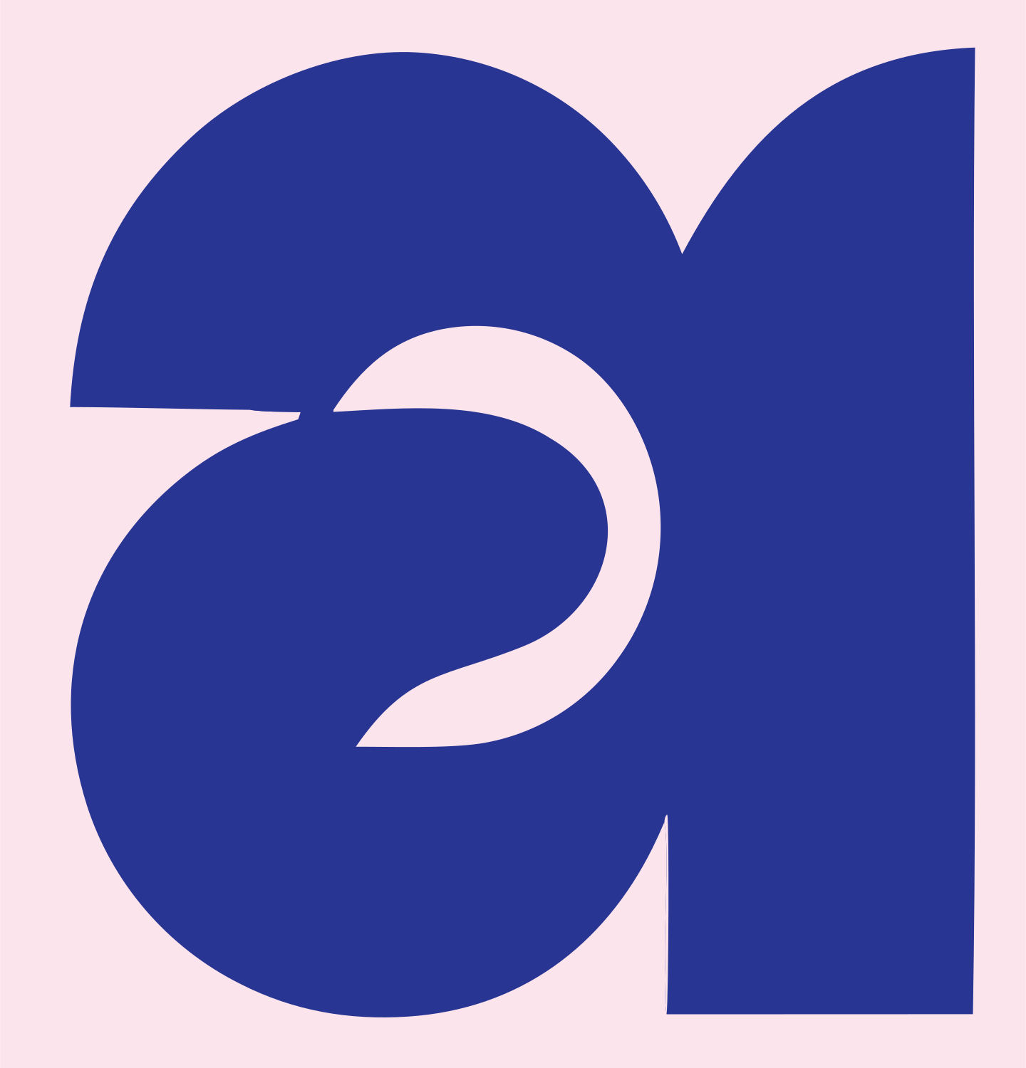 Letter A Brain Pictogram Logo #fce4ec/#283593