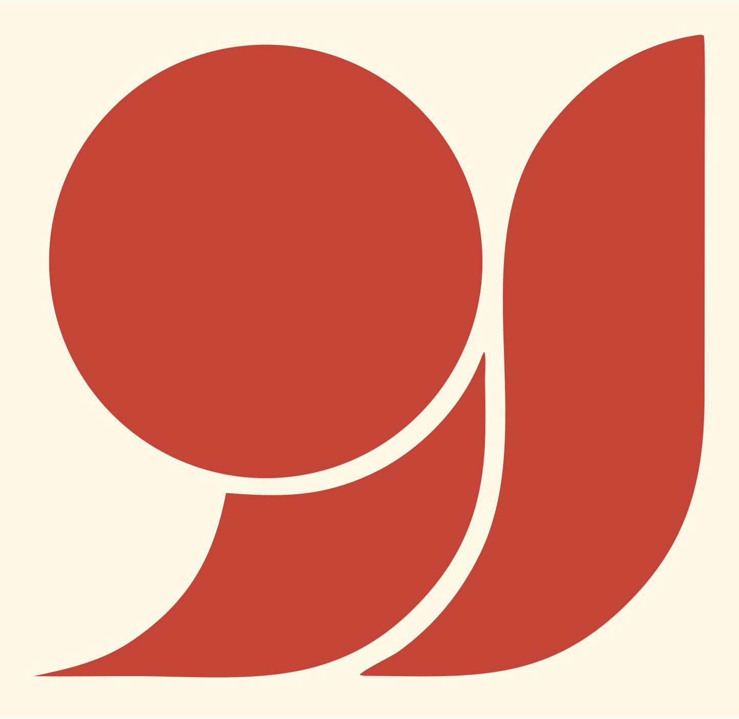 Quotation Mark Brain Logo #fff8e7/#c44536