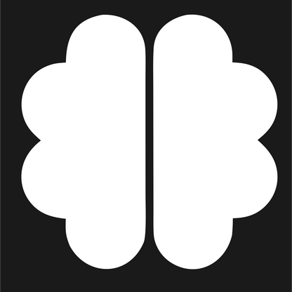 Split Brain Silhouette Logo #1a1a1a/#ffffff