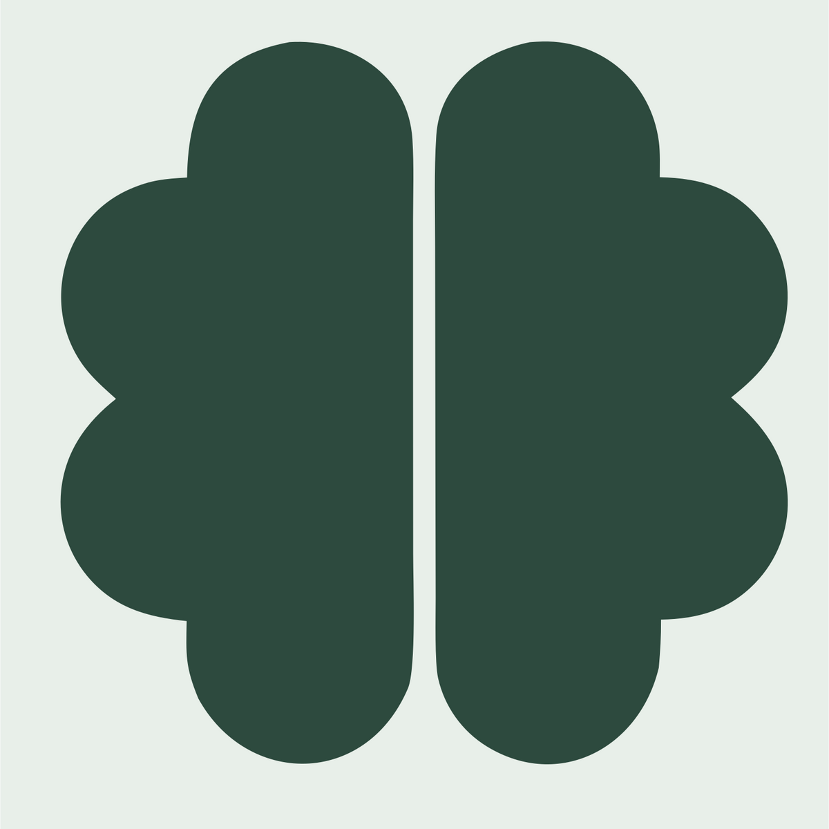 Split Brain Silhouette Logo #e8efe9/#2d4a3e