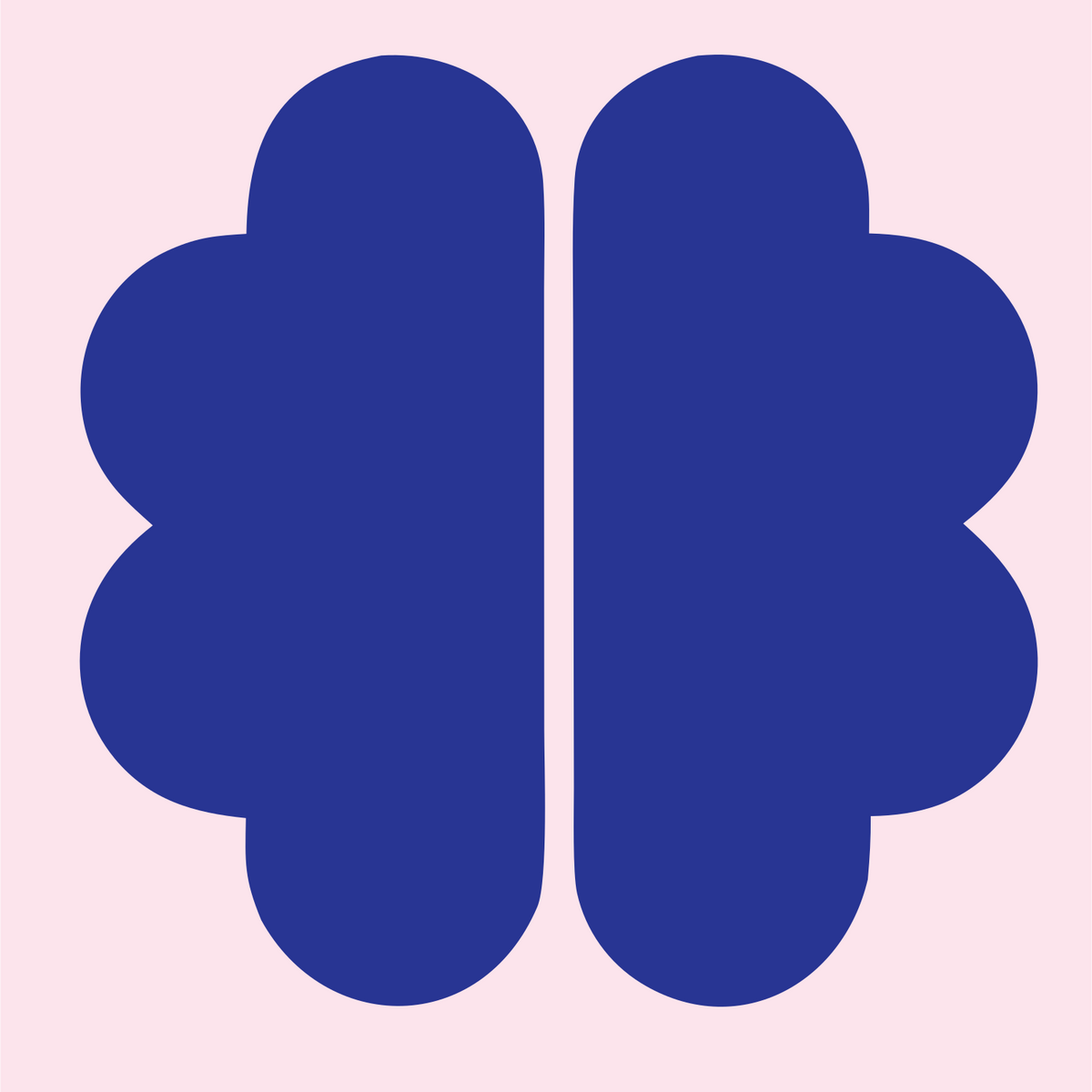 Split Brain Silhouette Logo #fce4ec/#283593