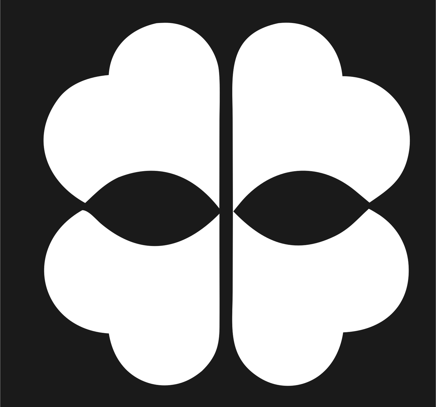 Four-Leaf Brain Pictogram Logo #1a1a1a/#ffffff