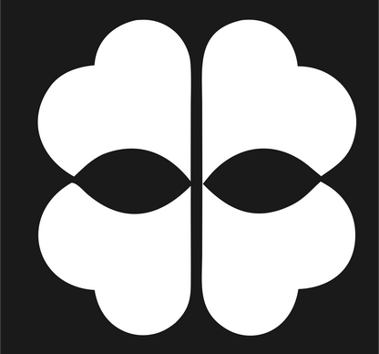 Four-Leaf Brain Pictogram Logo #1a1a1a/#ffffff