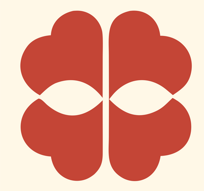Four-Leaf Brain Pictogram Logo #fff8e7/#c44536