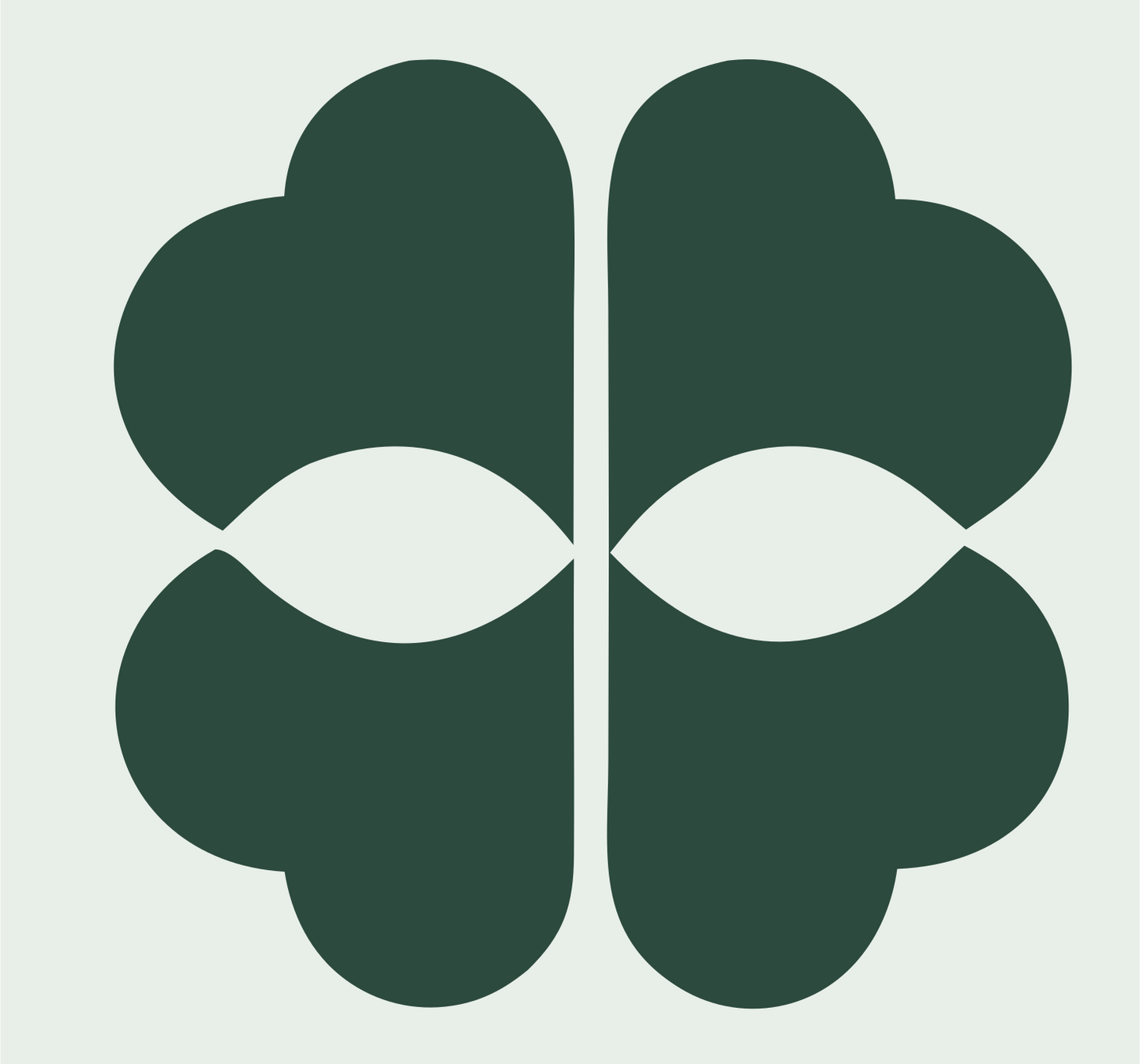 Four-Leaf Brain Pictogram Logo #e8efe9/#2d4a3e
