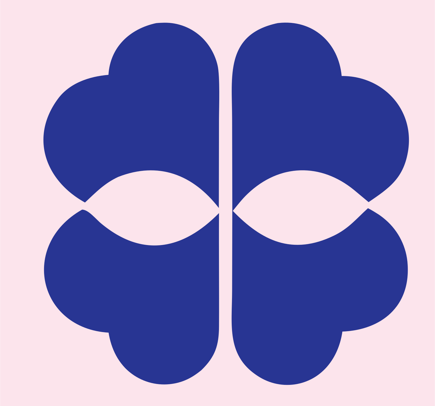 Four-Leaf Brain Pictogram Logo #fce4ec/#283593