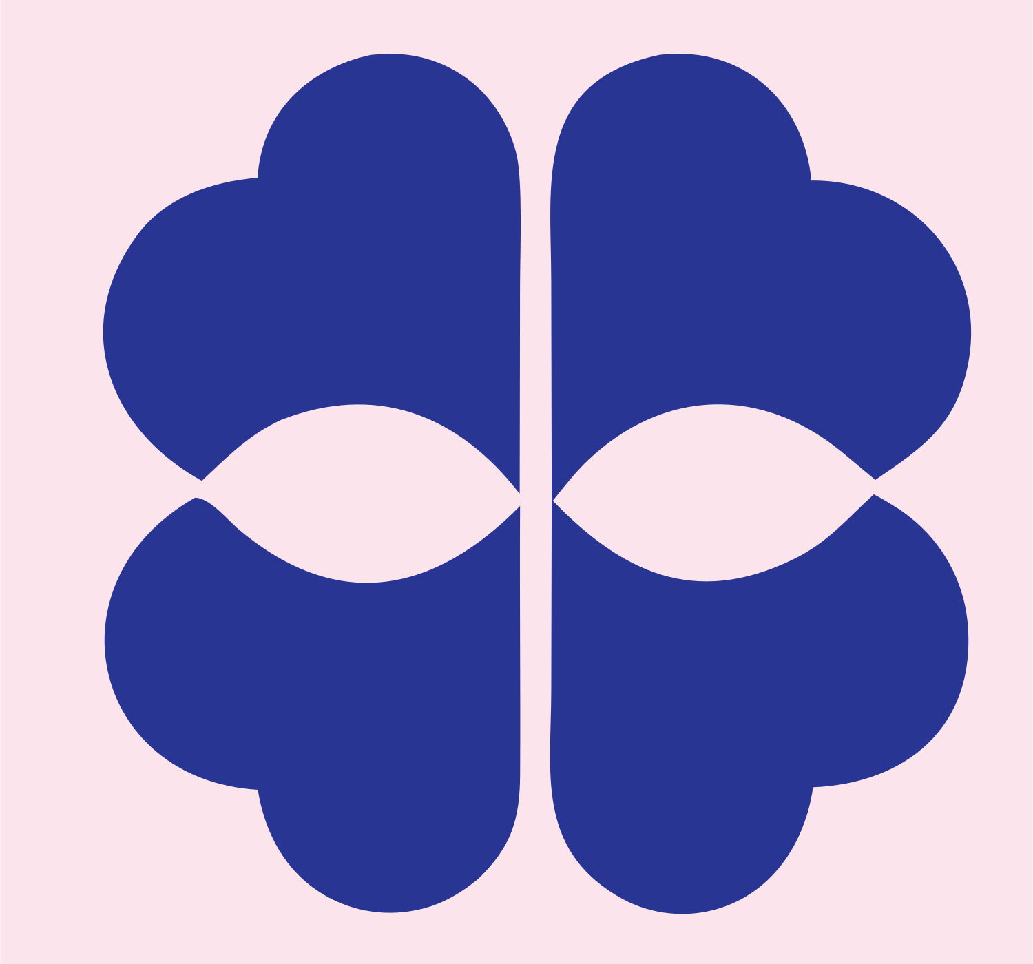 Four-Leaf Brain Pictogram Logo #fce4ec/#283593