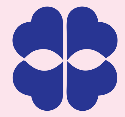 Four-Leaf Brain Pictogram Logo #fce4ec/#283593