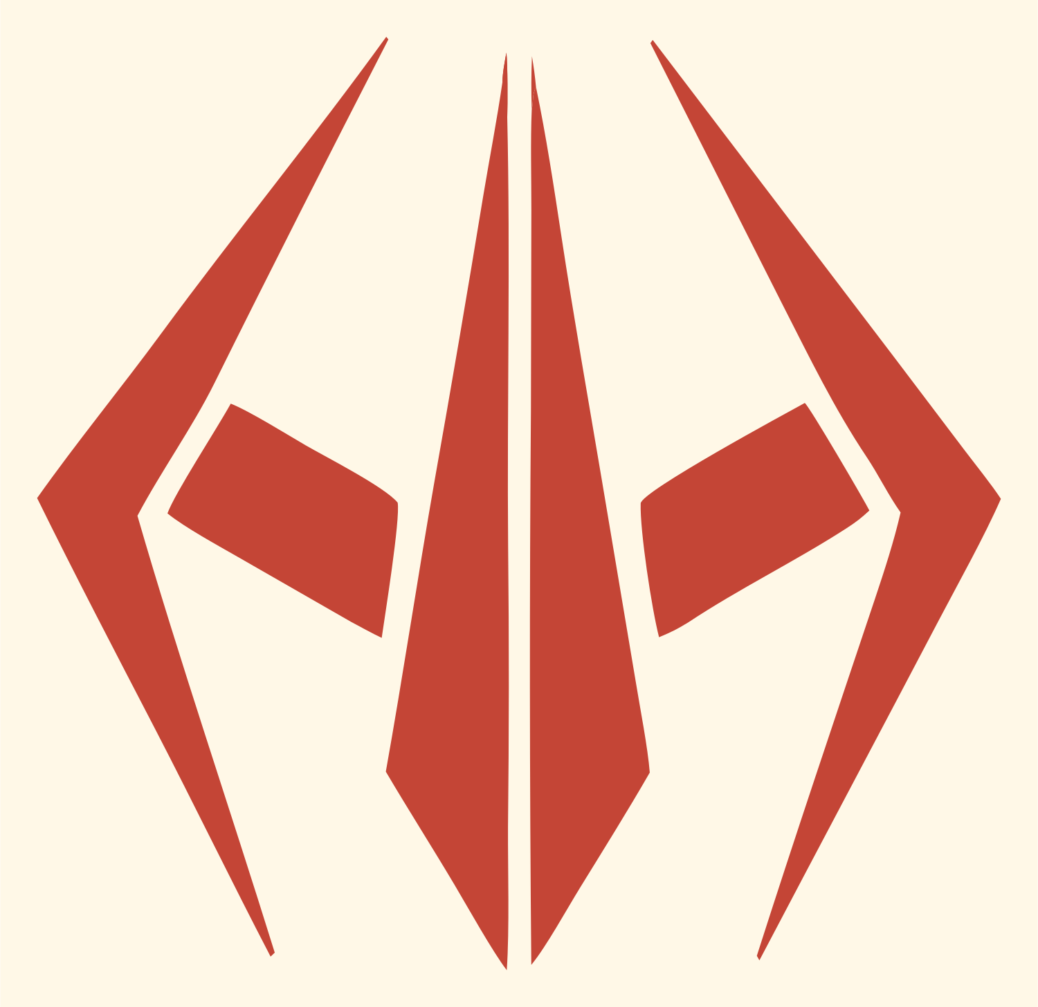 Angular Drone Emblem Logo #fff8e7/#c44536