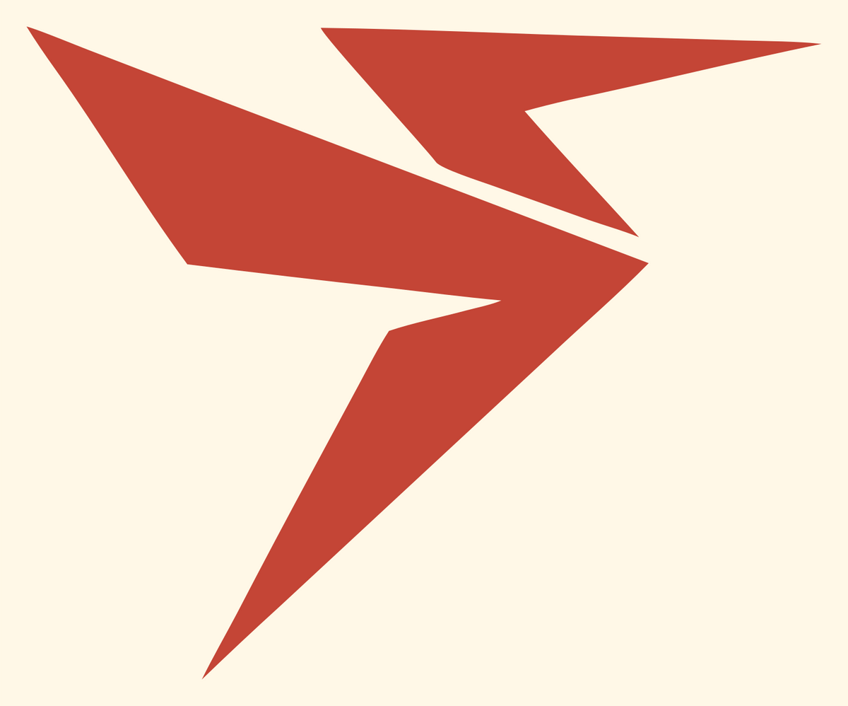 Sharp Lightning Bolt Drone Logo #fff8e7/#c44536
