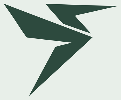 Sharp Lightning Bolt Drone Logo #e8efe9/#2d4a3e