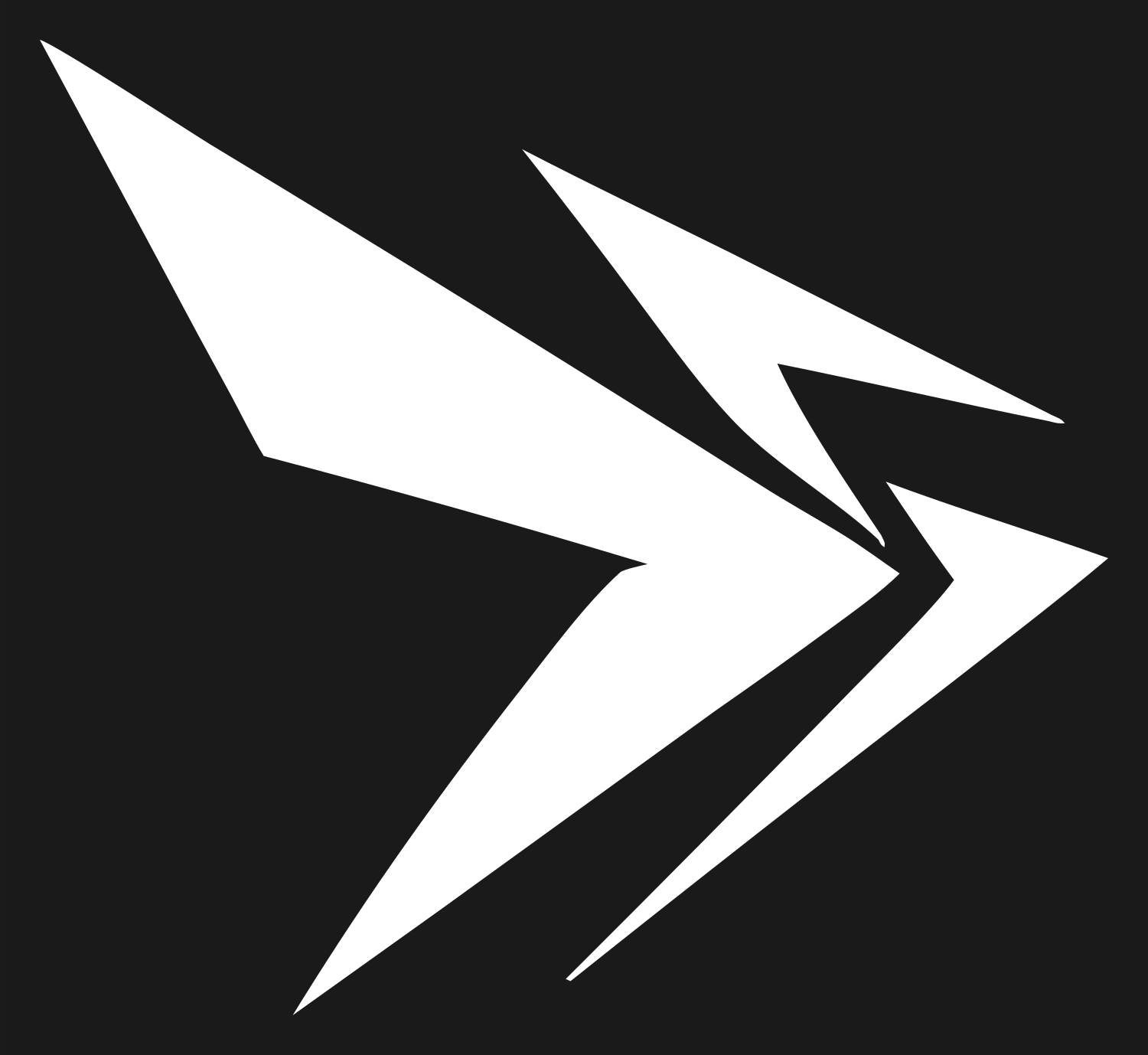Angled Dart Drone Logo #1a1a1a/#ffffff