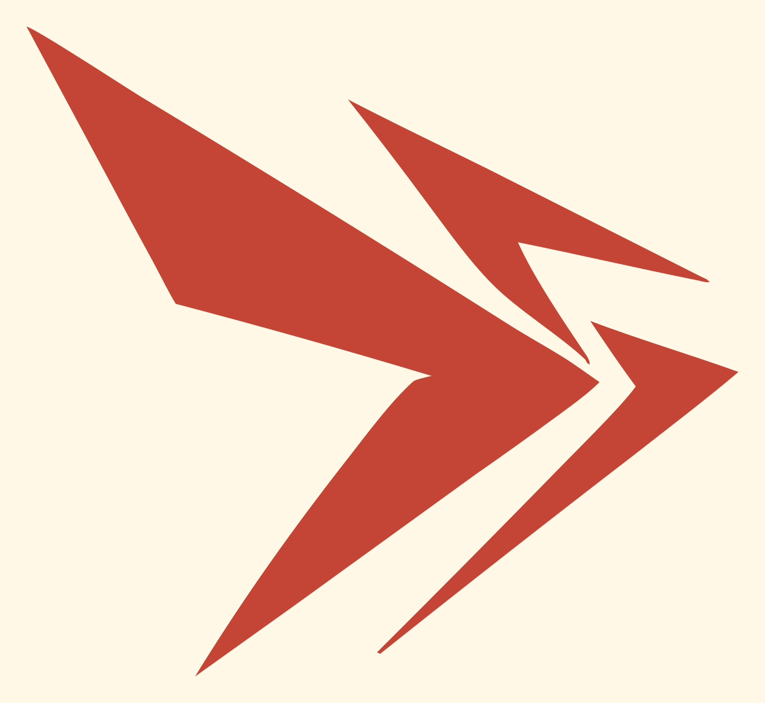 Angled Dart Drone Logo #fff8e7/#c44536
