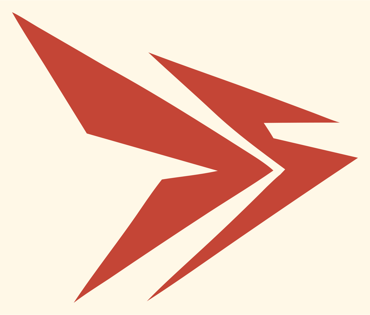 Stacked Chevron Strike Logo #fff8e7/#c44536
