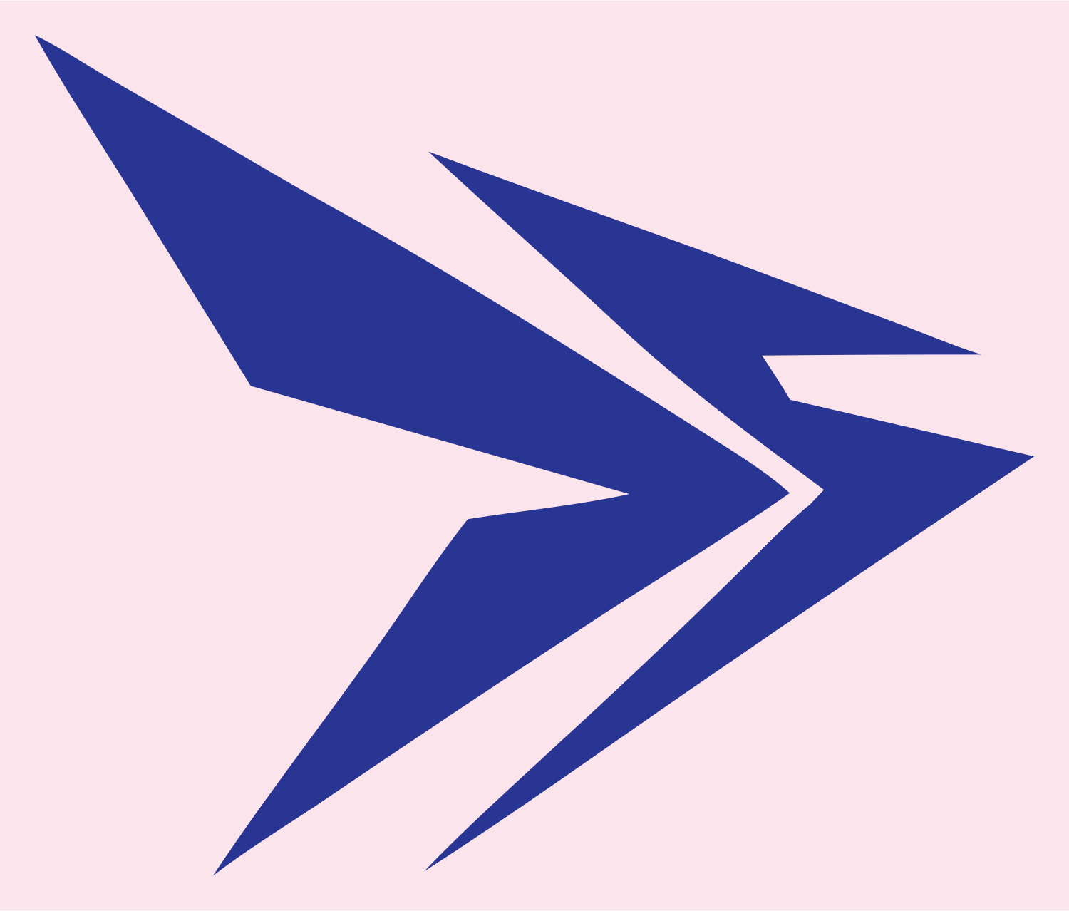 Stacked Chevron Strike Logo #fce4ec/#283593