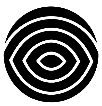 Eye Fingerprint Circle Logo #ffffff/#000000
