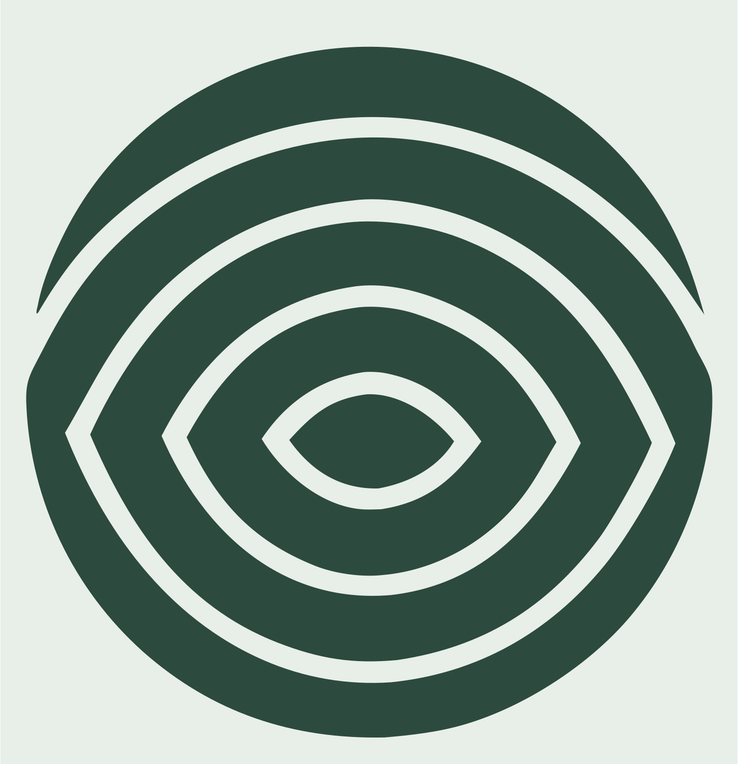 Eye Fingerprint Circle Logo #e8efe9/#2d4a3e