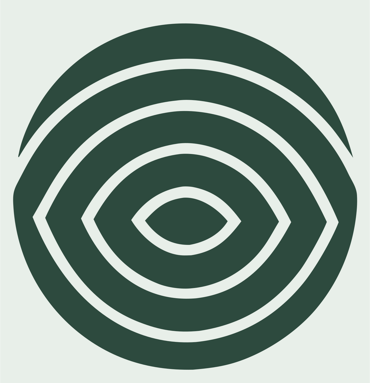 Eye Fingerprint Circle Logo #e8efe9/#2d4a3e