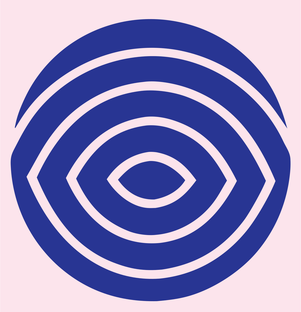 Eye Fingerprint Circle Logo #fce4ec/#283593