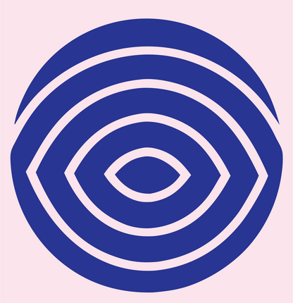 Eye Fingerprint Circle Logo #fce4ec/#283593