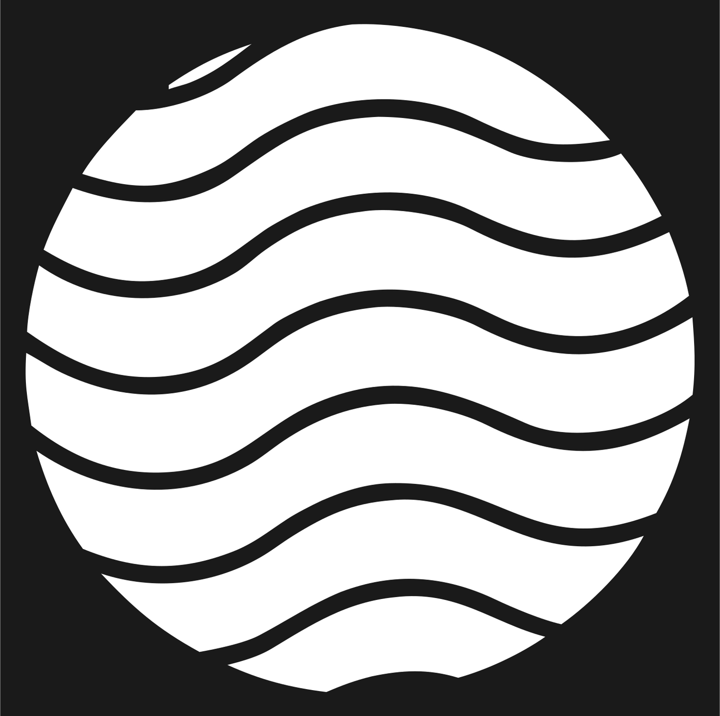 Wave Lines Circle Logo #1a1a1a/#ffffff