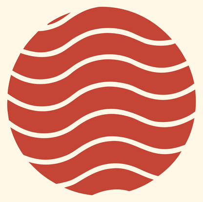 Wave Lines Circle Logo #fff8e7/#c44536