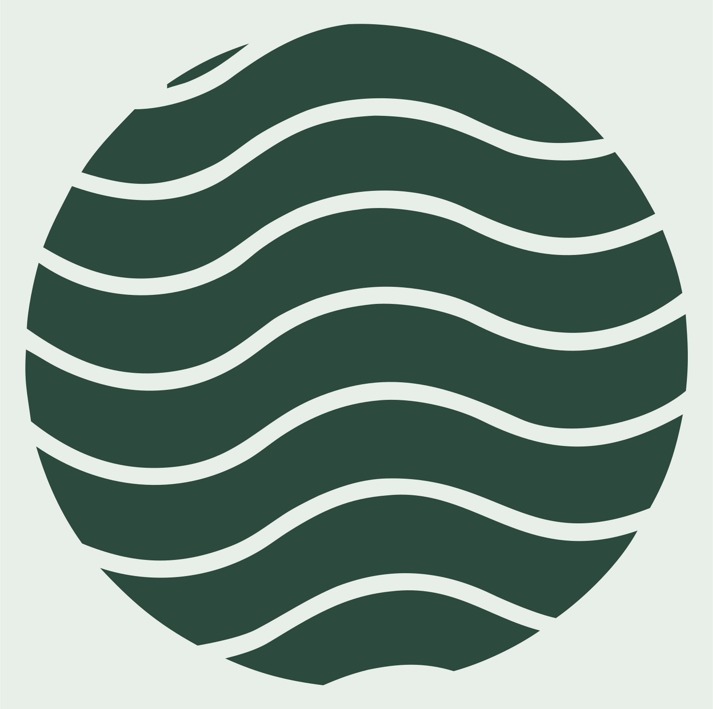 Wave Lines Circle Logo #e8efe9/#2d4a3e