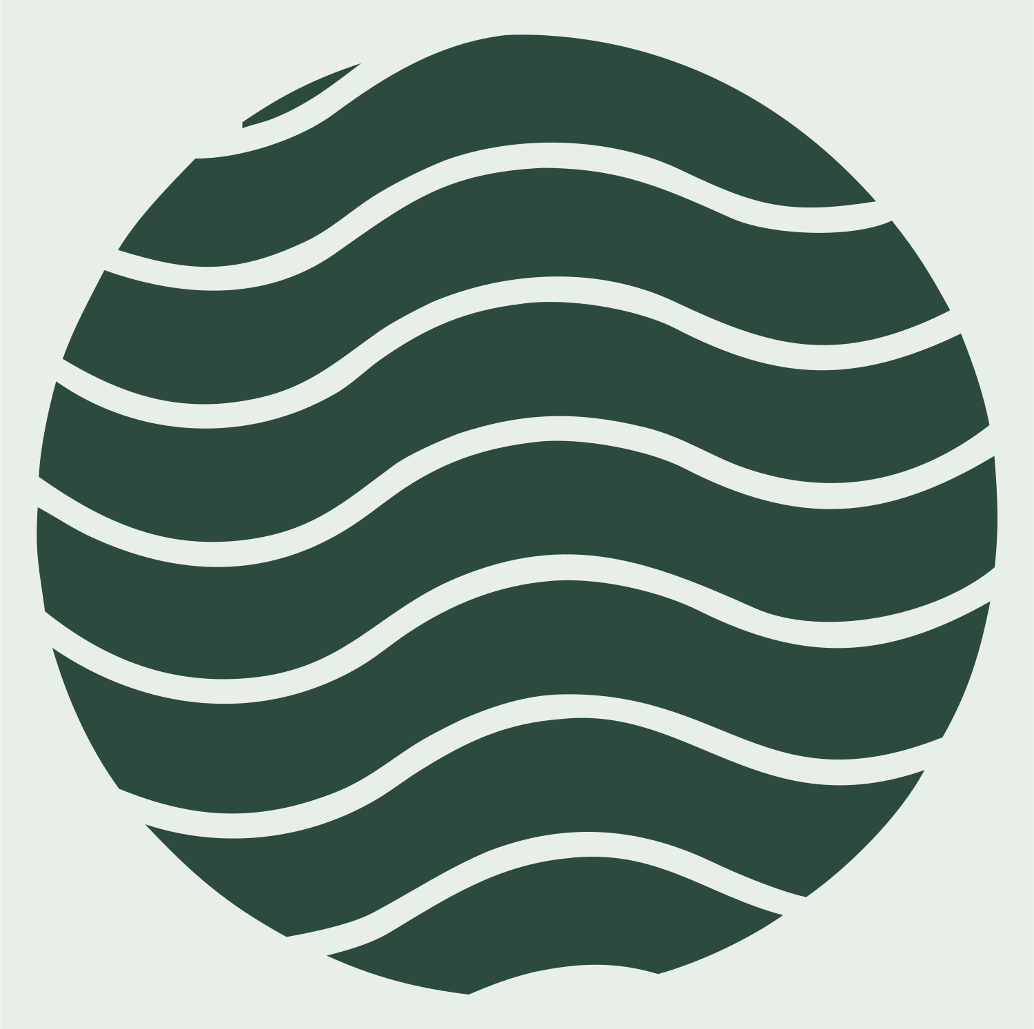 Wave Lines Circle Logo #e8efe9/#2d4a3e