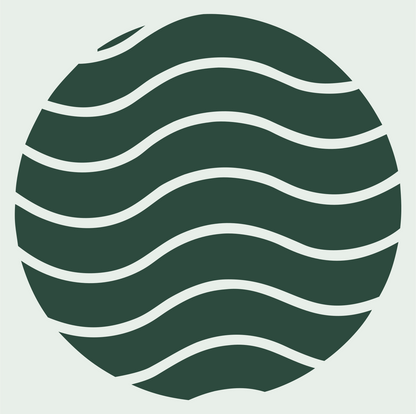 Wave Lines Circle Logo #e8efe9/#2d4a3e