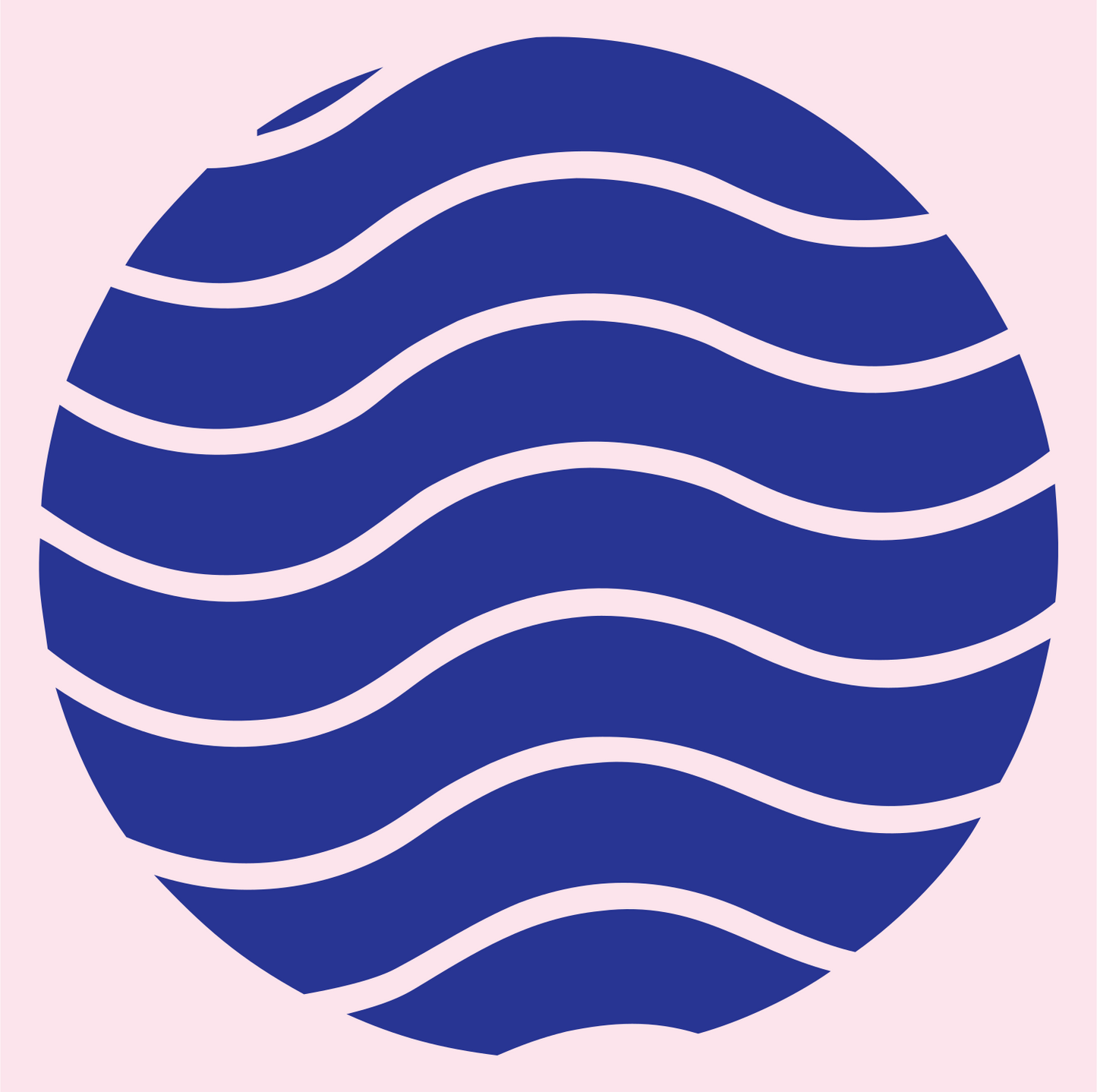 Wave Lines Circle Logo #fce4ec/#283593