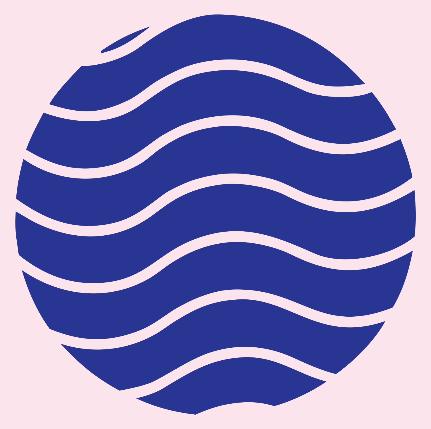 Wave Lines Circle Logo #fce4ec/#283593